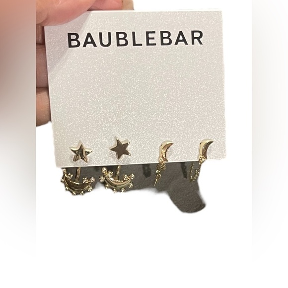 Bauble Bar Earrings Gold Cosmic Couple Earring Set Pierced Earrings Gold Tone - Picture 4 of 7